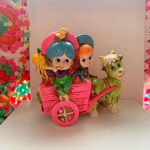 Vintage Neon Holiday Fair Piggy Bank Figurine